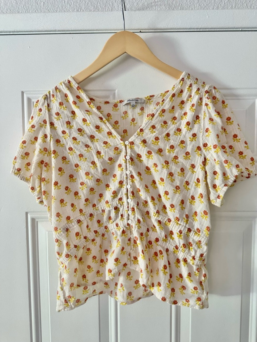 MADEWELL Floral Puff Sleeve Sofia top